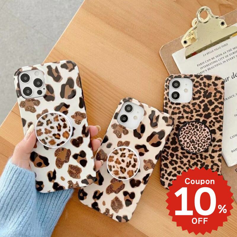 Rakuten - iphone12 ケース 大人かわいい mini pro max iphone11 アイフォン iPhone ケース iphonexrケース iphone se 韓国 大人 女子 TPU レオパード 豹柄 グリップ GRIP