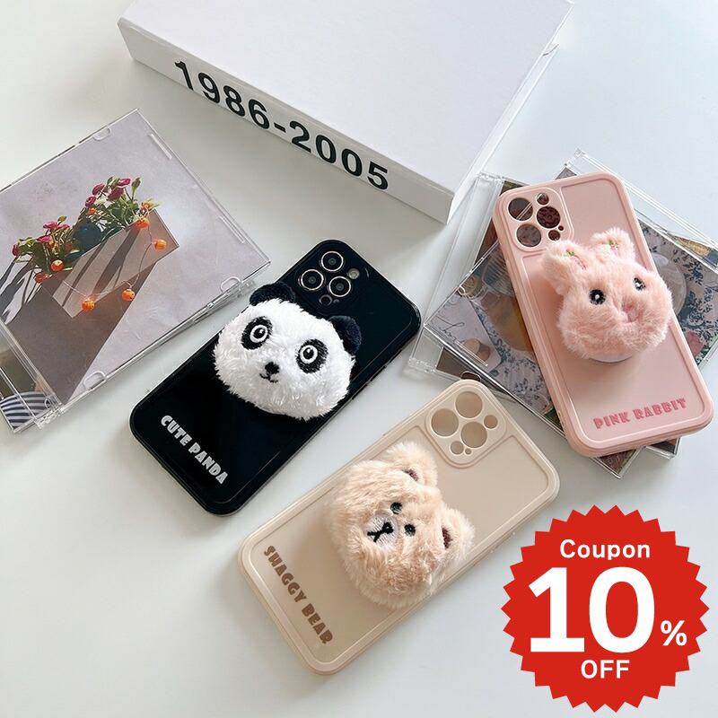 乐天商城 - iphone12 ケース 大人かわいい mini pro max iphone11 アイフォン iPhone ケース iphonexrケース iphone se 韓国 大人 女子 TPU グリップ GRIP 人形 うさぎ ベアー パンダ