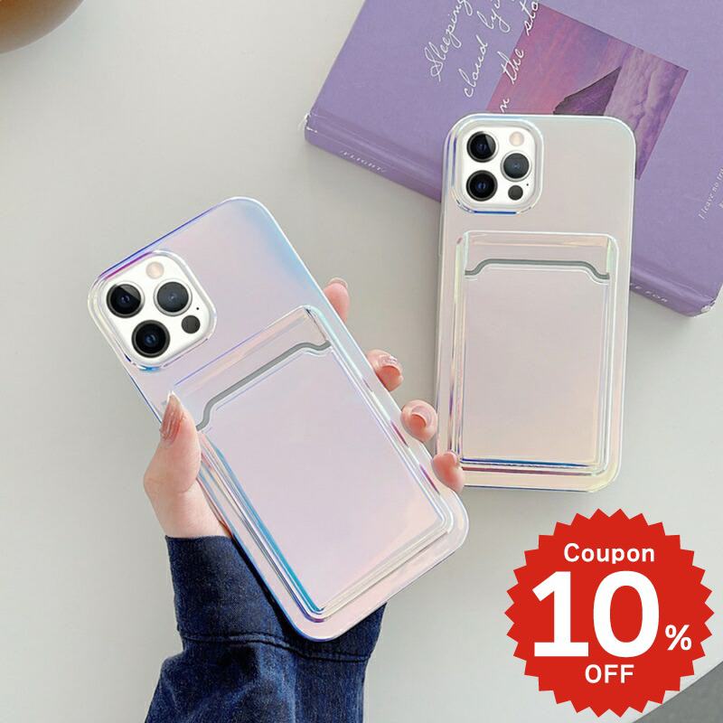 乐天商城 - iphone13 ケース 韓国 かわいい カード収納 韓国 iphone12 mini ケース iphone12 pro ケース iphone11 アイフォン iPhone ケース iphonese ケース カード ID オーロラ シンプル かわいい 女性