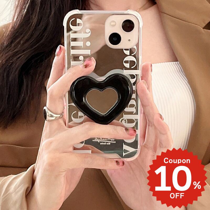 Rakuten - iphone13 ケース 韓国 かわいい iphone12 mini ケース iphone12 pro ケース iphone11 アイフォン iPhone ケース iphonese ケース TPU ミラー 鏡 ハート ロゴ グリップ