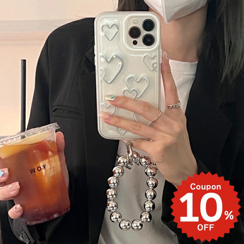 乐天商城 - iphone13 ケース 韓国 かわいい iphone12 mini ケース iphone12 pro ケース iphone11 アイフォン iPhone ケース iphonese ケース TPU ストラップ リング チャーム ハート ペア