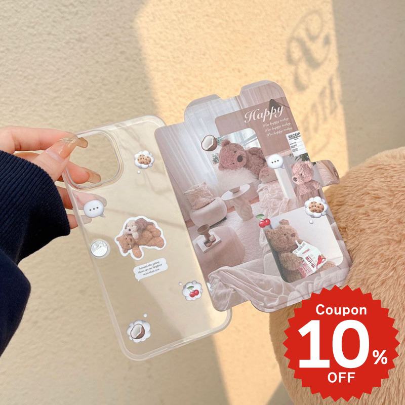 乐天商城 - iphone15 ケース かわいい 韓国 手帳型 花柄 iphone14 ケース iphone13 手帳 pro max iphone15 iphonese ケース iphone12 mini ケース iphone11 アイフォンseケース スマホケース シリコン 画面保護 くま ベアー おしゃれ レディース 女子