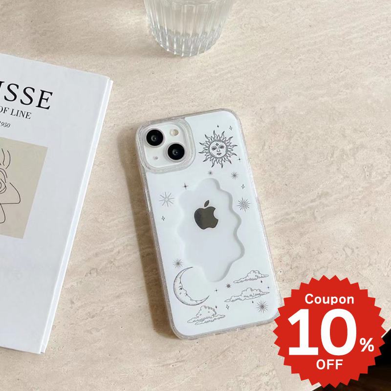 乐天商城 - iphone14 ケース 韓国 かわいい iphone13 ケース iphone14pro iphone13 pro iphone12 mini ケース iphone11 アイフォン iPhone ケース iphonese ケース かわいい おしゃれ アクリル くり抜き お日様 太陽 月 雲 クリア おしゃれ かわいい