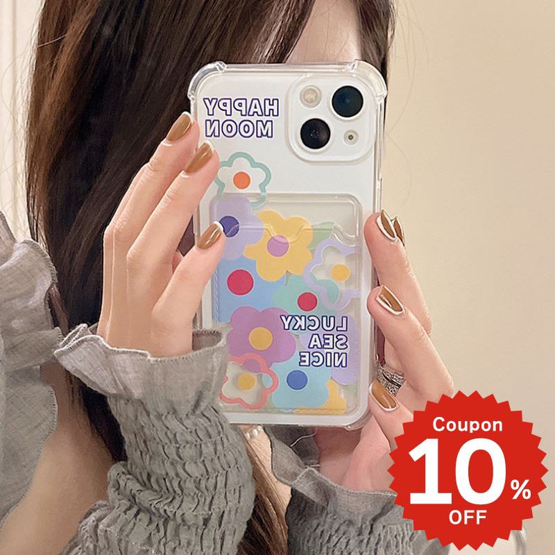樂天商城 - iphone14 ケース 韓国 かわいい 花 カード入れ付き 花 iphone13 ケース iphone14pro iphone13 pro iphone12 mini ケース iphone11 アイフォン iPhone ケース iphonese ケース 韓国 かわいい おしゃれ 韓国 TPU フラワー カード カード収納 クリア