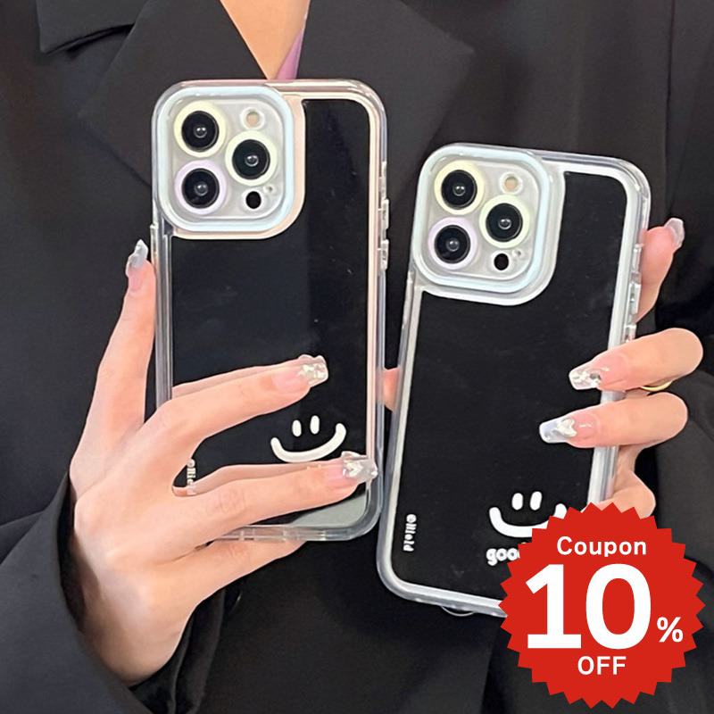 Rakuten - iphone14 ケース 韓国 かわいい iphone13 ケース iphone14pro iphone13 pro iphone12 mini ケース iphone11 アイフォン iPhone ケース iphonese ケース かわいい おしゃれ スマイル ニコ ミラー 鏡 シンプル おしゃれ かわいい レディース 大人 女子