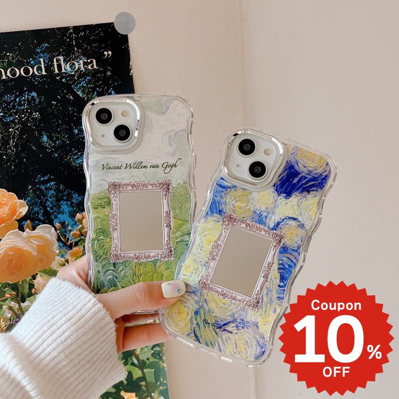 乐天商城 - iphone14 ケース 韓国 かわいい iphone13 ケース iphone14pro iphone13 pro iphone12 mini ケース iphone11 アイフォン iPhone ケース iphonese ケース かわいい おしゃれ PC ミラー 鏡 北欧 水彩 アート 絵画 レディース 大人 女子