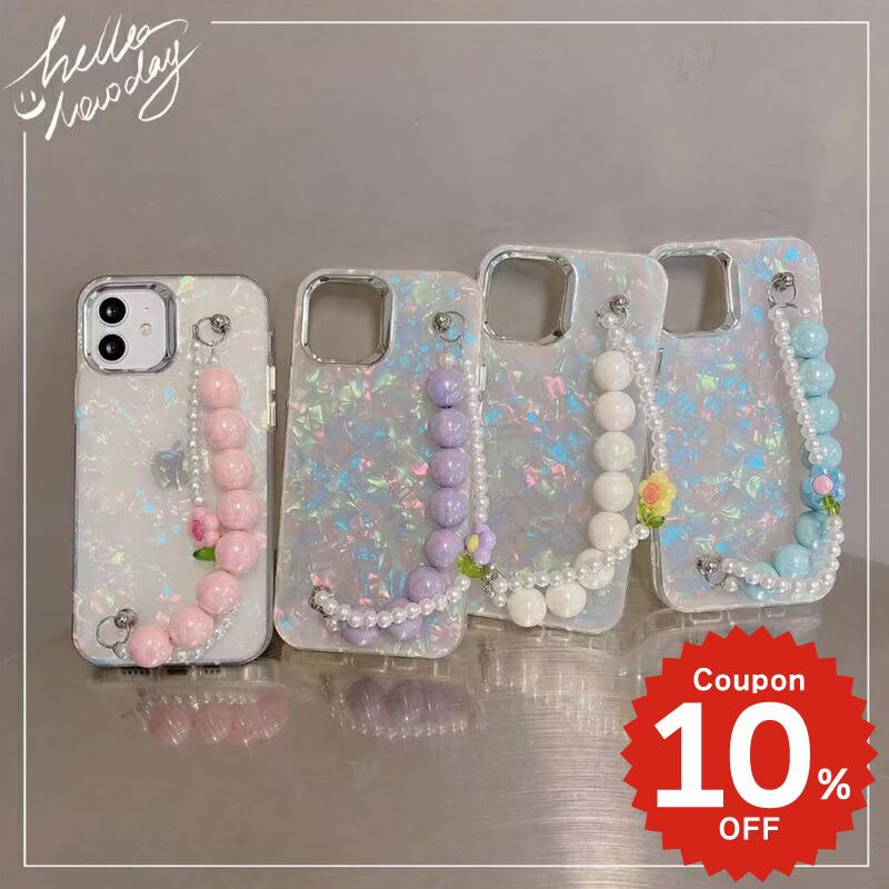Rakuten - iphone14 ケース 韓国 かわいい 花 チェーン iphone13 ケース iphone14pro iphone13 pro iphone12 mini ケース iphone11 アイフォン iPhone ケース iphonese ケース 韓国 ボール フラワー パール シェル