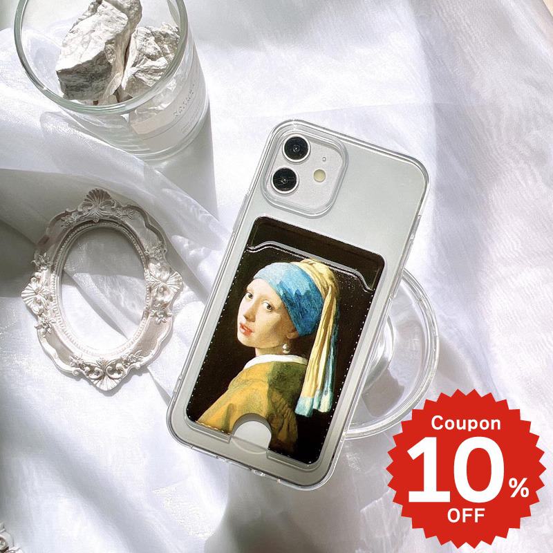 樂天商城 - iphone15 ケース かわいい 韓国 カード iphone14 ケース iPhone13 ケース iPhonese ケース iPhone ケース iphone12 ケース おしゃれ TPU クリア 透明 IC カード収納 絵画 名画 フェルメール 真珠の耳飾りの少女