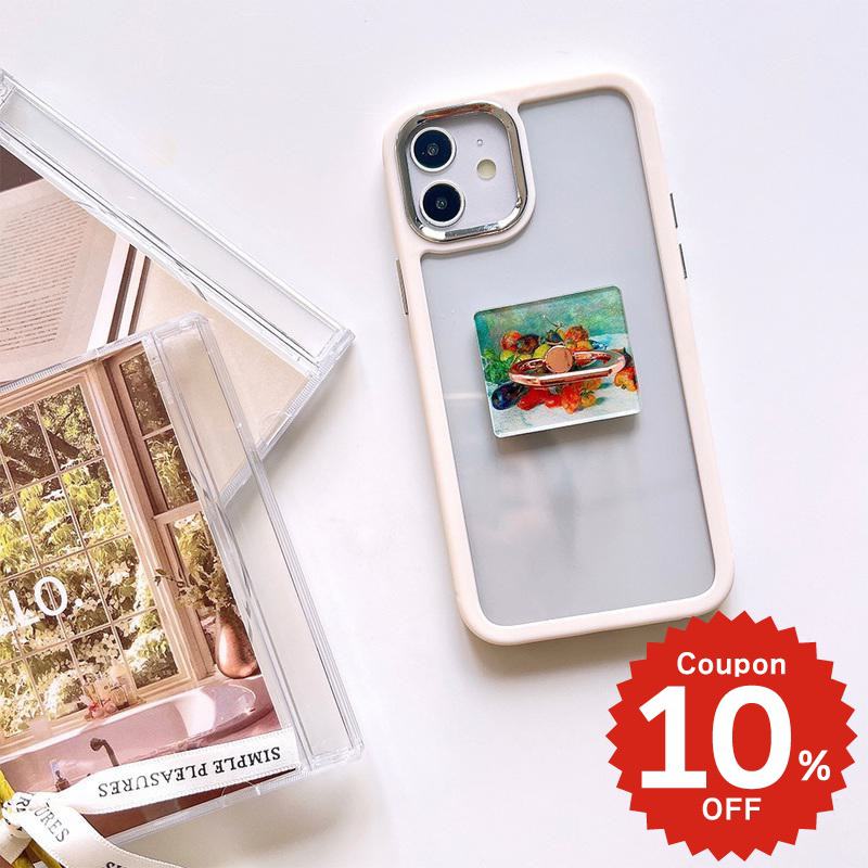 スマホリング おしゃれ 韓国 バンカーリング 携帯リング スマホグリップ グリップトック スマホスタンド スマホケース スマホアクセサリー カスタム 絵画 アート イラスト ルノワール 南仏の果物