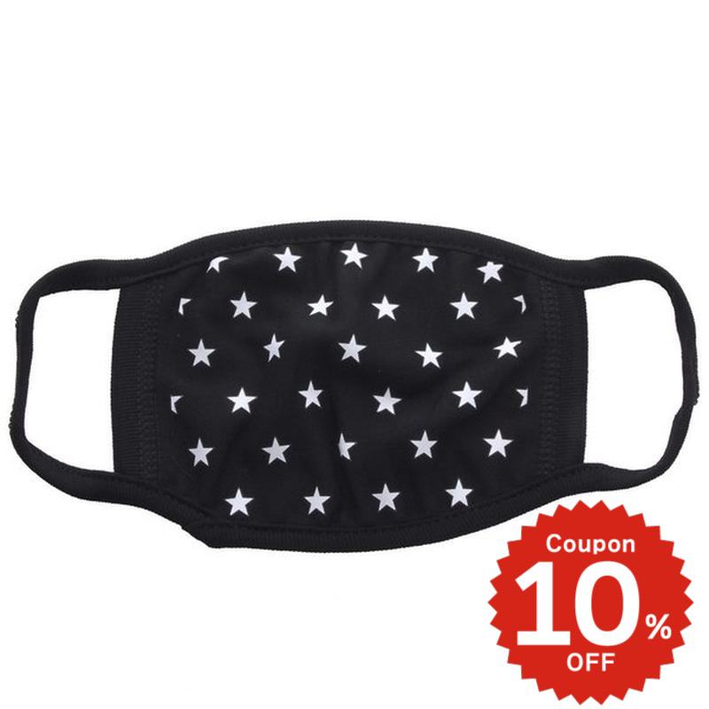 黒マスク 韓国 洗える ブラックマスク 布 マスク 星 スター チョグォン 動物 ファッションマスク