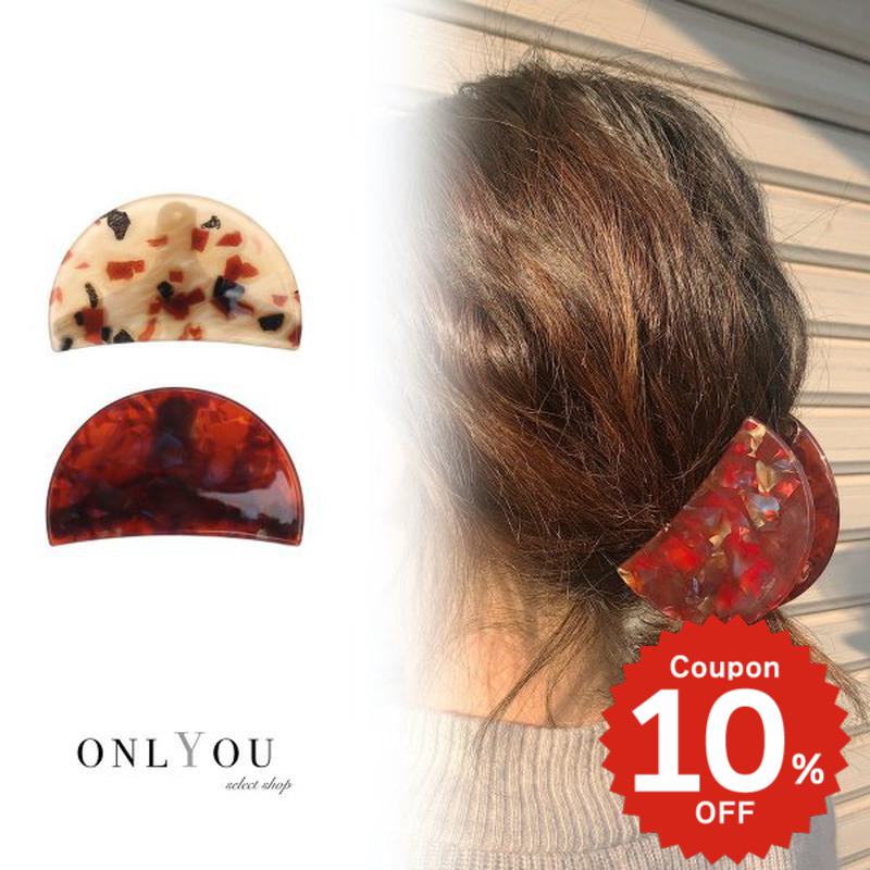 Rakuten - size L ラウンド バンスクリップ ヘアクリップ しっかり 大きめ アセチ ゴールド レディース 髪留め ヘアアクセサリー onlyou オンリーユー