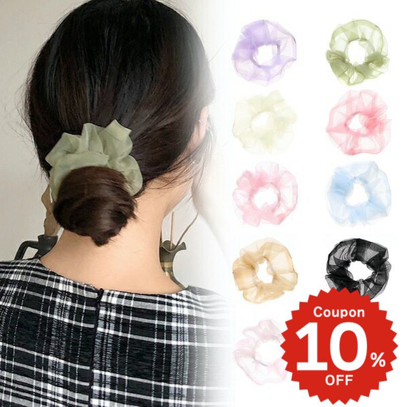 乐天商城 - ヘアアクセサリー ヘアゴム シュシュ シンプル シンプルカラーシュシュ 透け感 ポニー ヘアゴム 簡単 大人 春夏 ヘアアクセサリー 子ども おしゃれ onlyou オンリーユー
