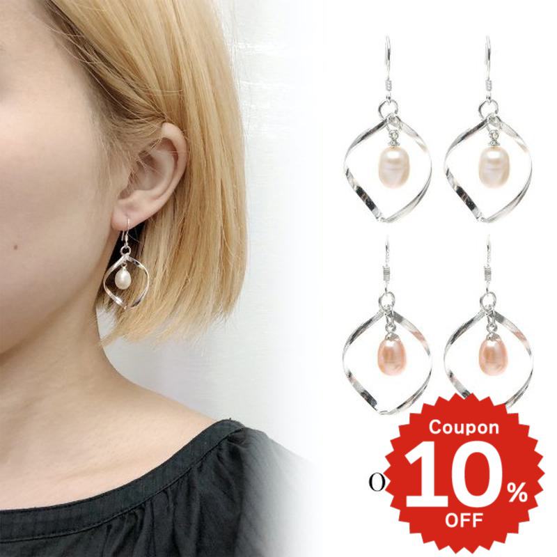 Rakuten - ウェーブポイントパールピアス ピアス アクセサリー レディース かわいい 揺れる シルバー パール シンプル おしゃれ 結婚式