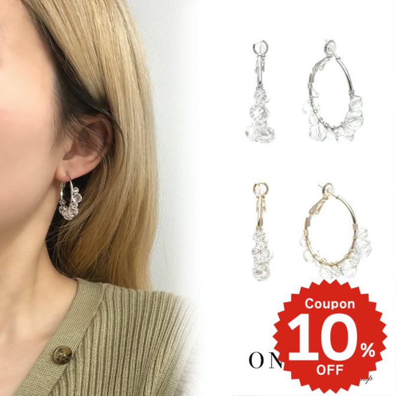 樂天商城 - アクセサリー ピアス 韓国 ビジューフープピアス ゴールド シルバー デイリー レディース シンプル 結婚式 パーティー おしゃれ onlyou オンリーユー