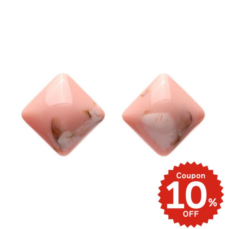 ダイヤマーブルイヤリング サーモンピンク onlyou オンリーユー