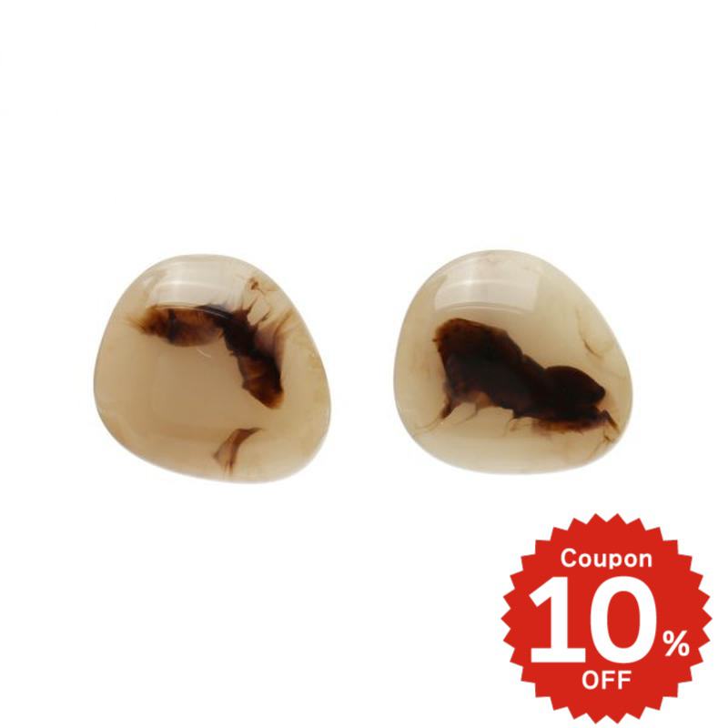 マーブルストーンイヤリング ベージュ onlyou オンリーユー