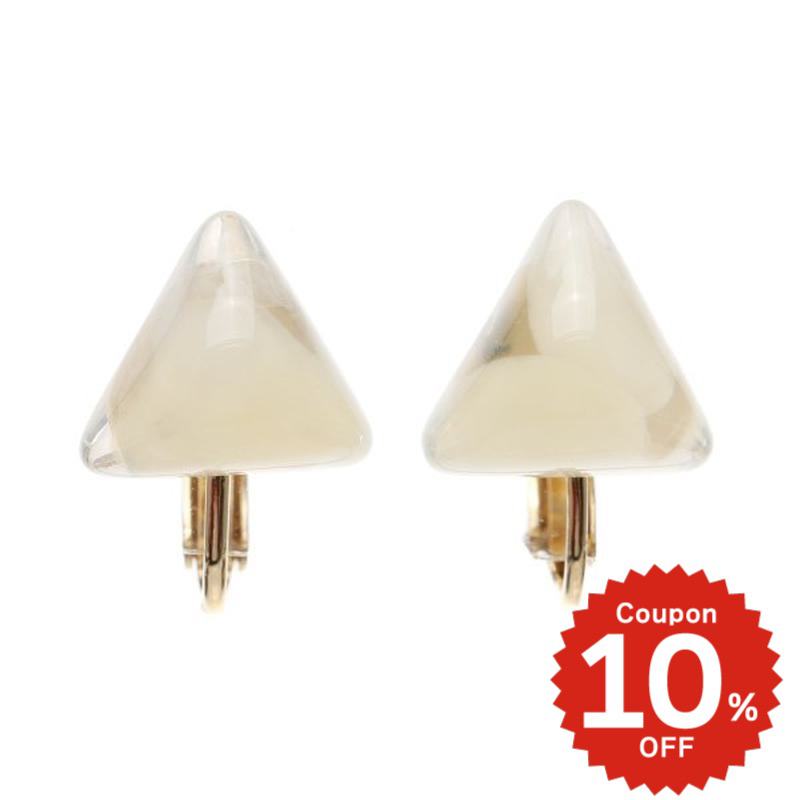 トライアングルクリアマーブルイヤリング アイボリー onlyou オンリーユー