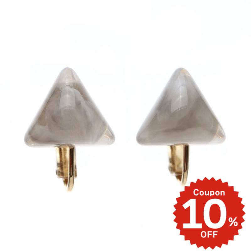 トライアングルクリアマーブルイヤリング グレー onlyou オンリーユー