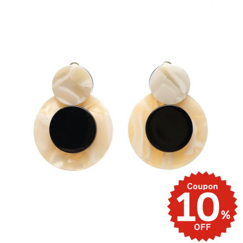 ストーンプレートイヤリング アイボリー onlyou オンリーユー