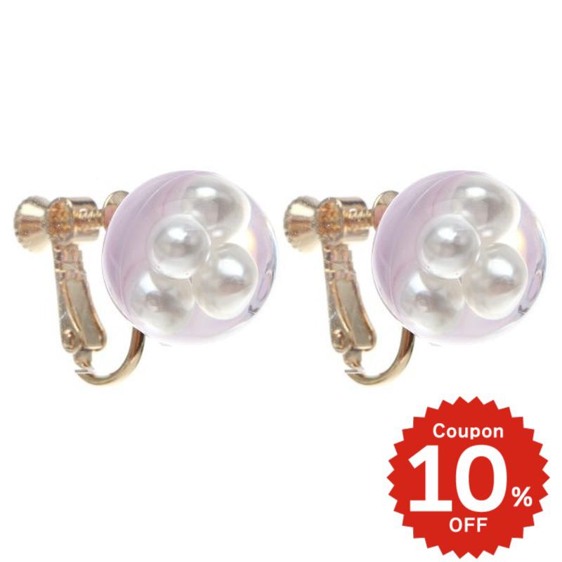 パールカラフルクリア イヤリング グレー onlyou オンリーユー