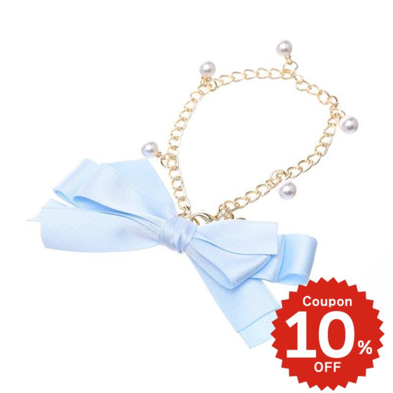 Rakuten - バッグチャーム リボン チェーン パールチャーム ライトブルー バッグチャーム charm アクセサリー onlyou オンリーユー