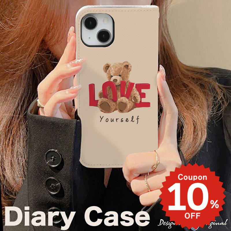 iphone17e ケース 手帳型 かわいい iphone17 ケース iphone16e ケース iphone16 ケース iPhone17 Air Pro max ケース iphone16pro iPhone15 iPhone14 iphone13 iphone12 iphone11 iphonese ケース iphone12 mini ケース 女子 クマ 熊 LOVE bear アイフォン
