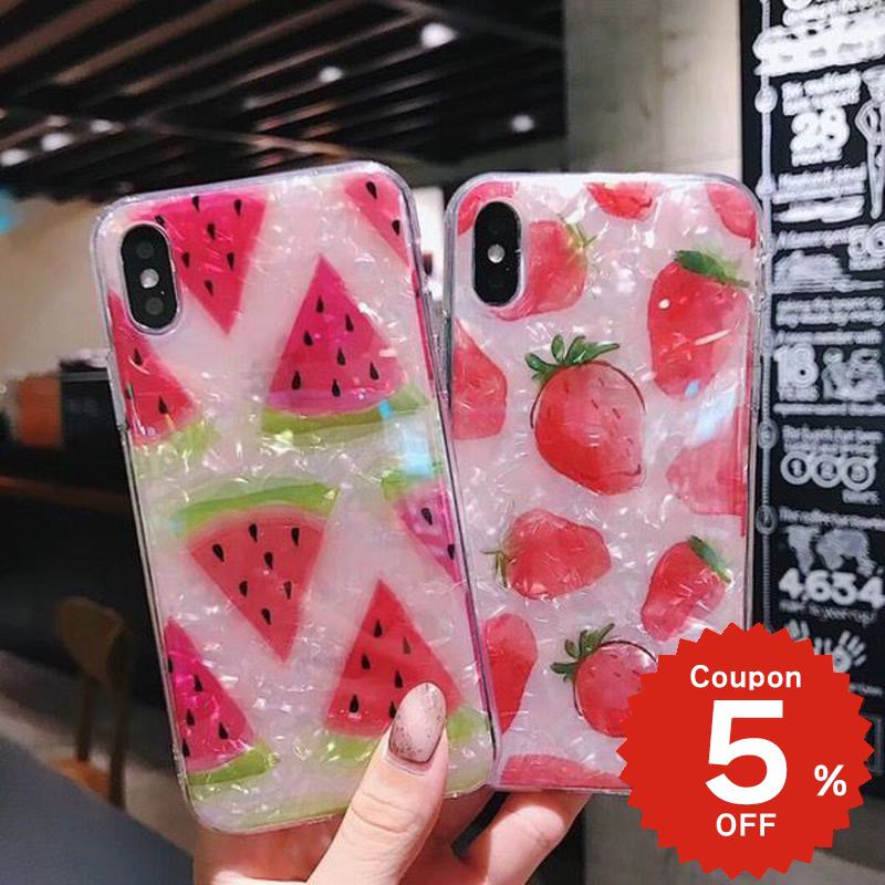 iphonese ケース かわいい 韓国 第2世代 第3世代 iPhonexrケース iphoneXs ケース iphonexsmax かわいい 大人かわいい おしゃれ シェル風 フルーツ 果物 イチゴ 面白い