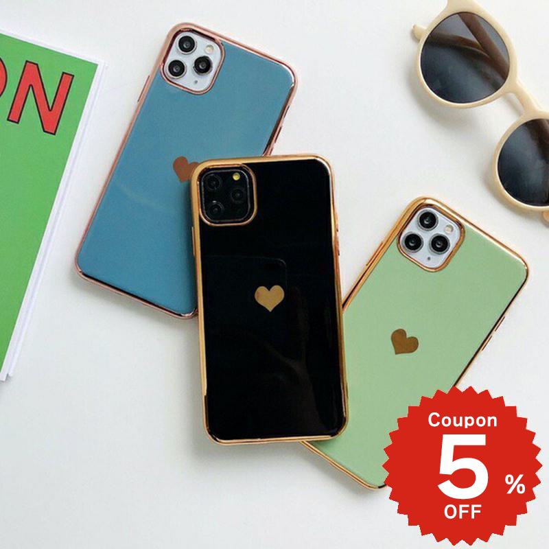 樂天商城 - iphone11 ケース 韓国 iphone11proケース iPhone ケース pro max iphonese ケース iphonexr ケース iphonexs ケース フチゴールドミニハート 個性的