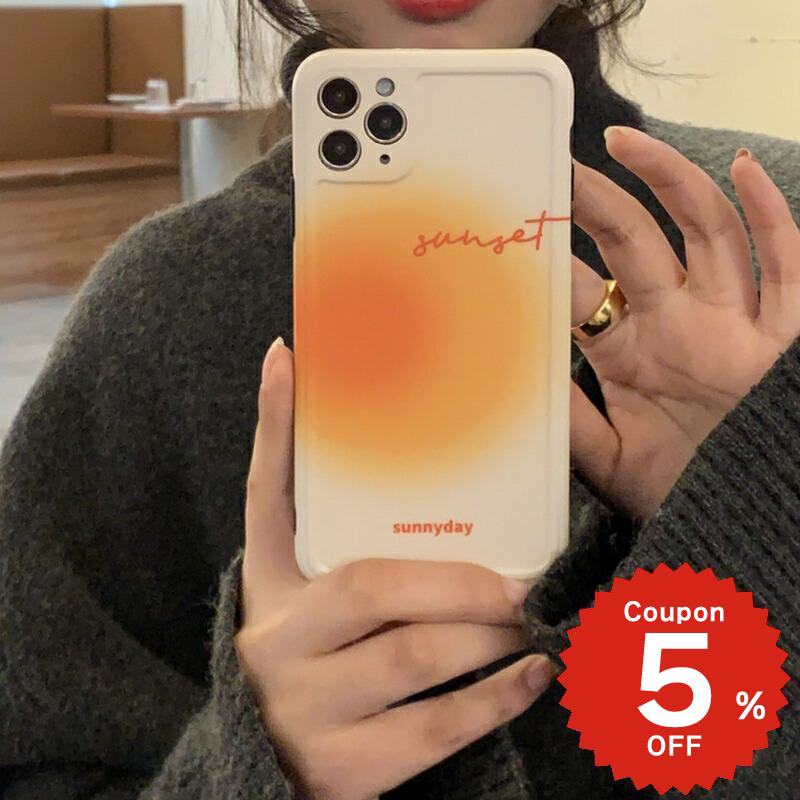 Rakuten - iphone12 ケース 大人かわいい mini pro max iphone11 アイフォン iPhone ケース iphonexrケース iphone se 韓国 大人 女子 シンプル sunset 太陽 デザイン お揃い 可愛い 女性 カップル