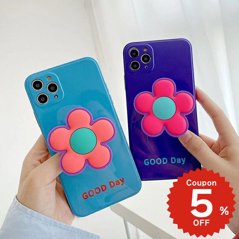 樂天商城 - iphone12 ケース 大人かわいい mini pro max iphone11 アイフォン iPhone ケース iphonexrケース iphone se 韓国 大人 女子 tpu フラワー 花 グリップ スタンド