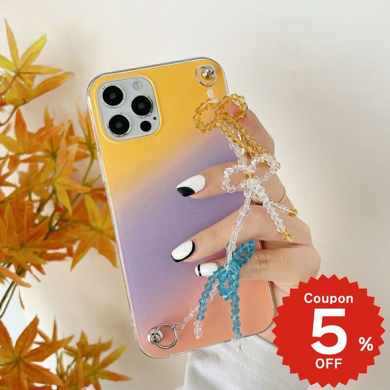 乐天商城 - iphone12 ケース 大人かわいい mini pro max iphone11 アイフォン iPhone ケース iphonexrケース iphone se 韓国 大人 女子 TPU ビーズリボン チェーン カラフル レディース