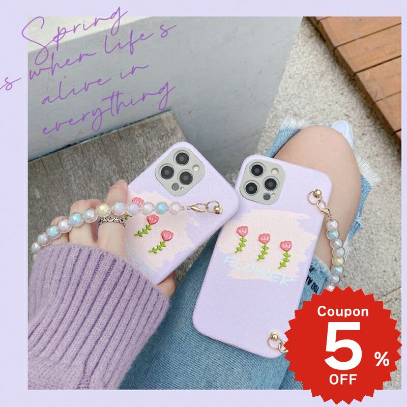 樂天商城 - iphone12 ケース 大人かわいい mini pro max iphone11 アイフォン iPhone ケース iphonexrケース iphone se 韓国 大人 女子 チューリップ チェーン シンプル お揃い かわい レディース