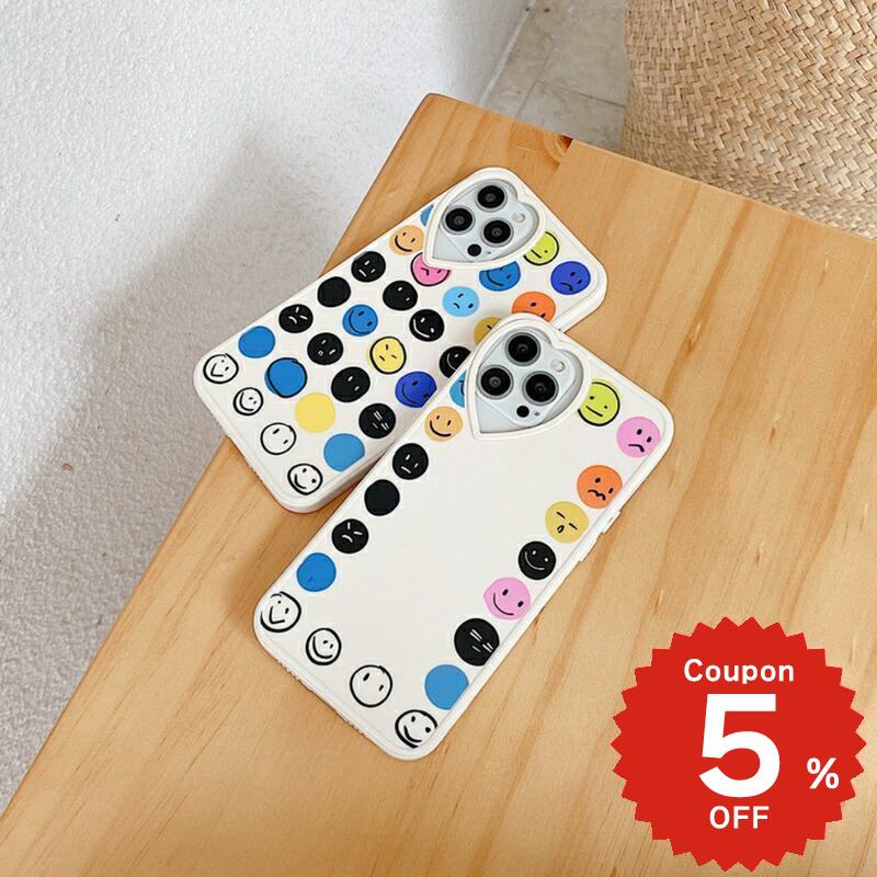乐天商城 - iphone12 ケース mini pro max iphone11 アイフォン iPhone ケース iphonexrケース iphone se 韓国 スマイル ニコちゃん 総柄 レディース お揃い ソフト