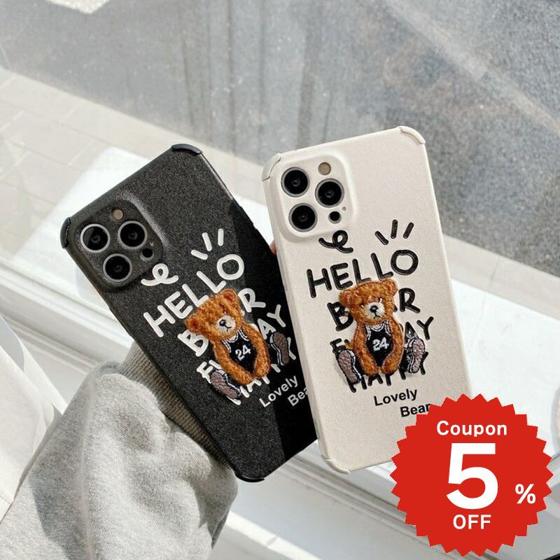 乐天商城 - iphone12 ケース 大人かわいい mini pro max iphone11 アイフォン iPhone ケース iphonexrケース iphone se 韓国 大人 女子 TPU 合皮 レザー ラブリー くま クマ キャラクター レディース