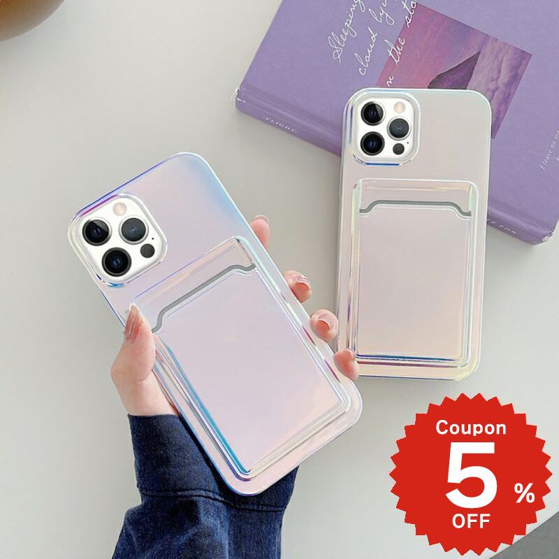 乐天商城 - iphone13 ケース 韓国 かわいい カード収納 韓国 iphone12 mini ケース iphone12 pro ケース iphone11 アイフォン iPhone ケース iphonese ケース カード ID オーロラ シンプル かわいい 女性