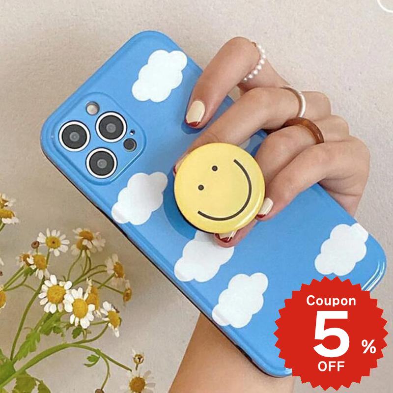 Rakuten - iphone12 ケース 大人かわいい mini pro max iphone11 アイフォン iPhone ケース iphonexrケース iphone se 韓国 大人 女子 TPU ニコちゃん スマイル 雲 クラウド グリップ レディース