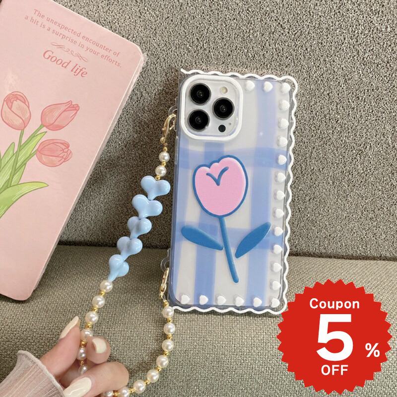 乐天商城 - iphone13 ケース 韓国 かわいい iphone12 mini ケース iphone12 pro ケース iphone11 アイフォン iPhone ケース iphonese ケース TPU チューリップ チャーム クリア 透明 大人 レディース
