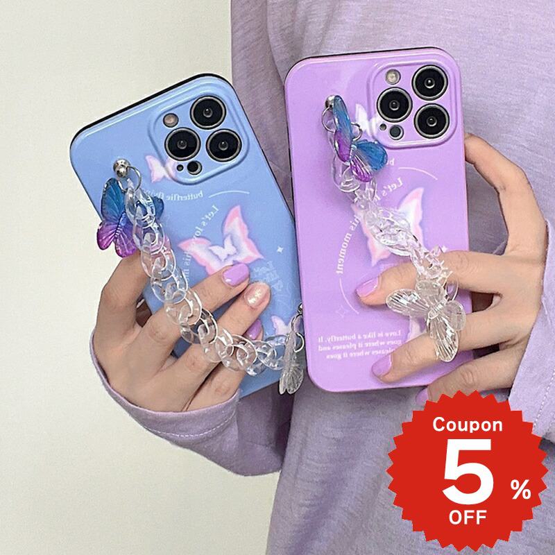 Rakuten - iphone13 ケース 韓国 かわいい iphone12 mini ケース pro iphone11 アイフォン iPhone ケース iphone13 ケース iphonese ケース 蝶々 バタフライ チェーン レディース ペア