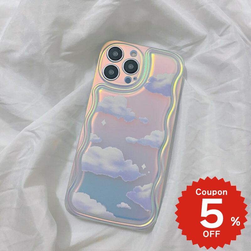 iphone15 ケース かわいい 韓国 iphone14 ケース iphone14 ケース iphone14pro iphone13 pro iphone12 mini ケース iphone11 アイフォン iPhone ケース TPU クラウド 雲 オーロラ レディース ペア