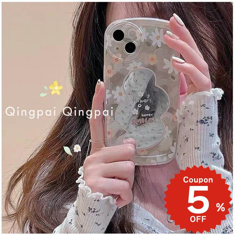 樂天商城 - iphone14 ケース 韓国 かわいい 花 iphone13 ケース iphone14pro iphone13 pro iphone12 mini ケース iphone11 アイフォン iPhone ケース iphonese ケース 韓国 かわいい おしゃれ TPU フラワー 総柄 ミラー 鏡 化粧直し ペア