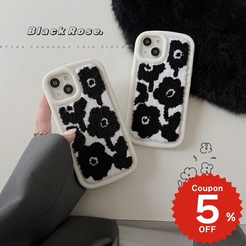 乐天商城 - iphone14 ケース 韓国 かわいい iphone13 ケース iphone14pro iphone13 pro iphone12 mini ケース iphone11 アイフォン iPhone ケース iphonese ケース もこもこ フラワー モノトーン レディース ペア