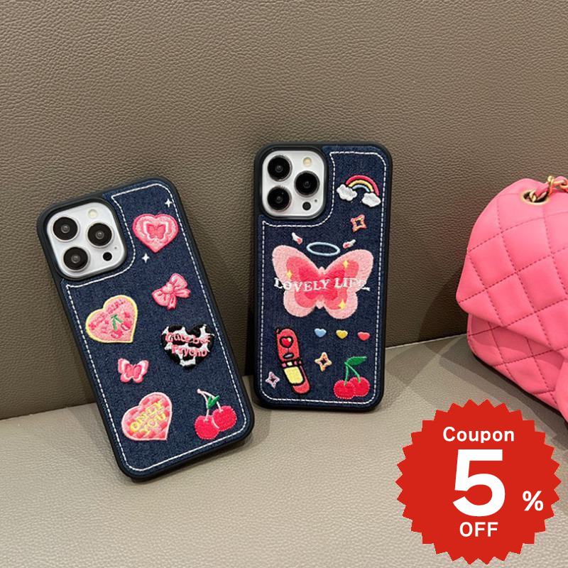 樂天商城 - iphone15 ケース かわいい 韓国 iphone14 ケース iPhone13 ケース iPhonese ケース iPhone ケース iphone12 ケース おしゃれ PC デニム ワッペン 蝶々 ガーリー レディース 女子 ペア