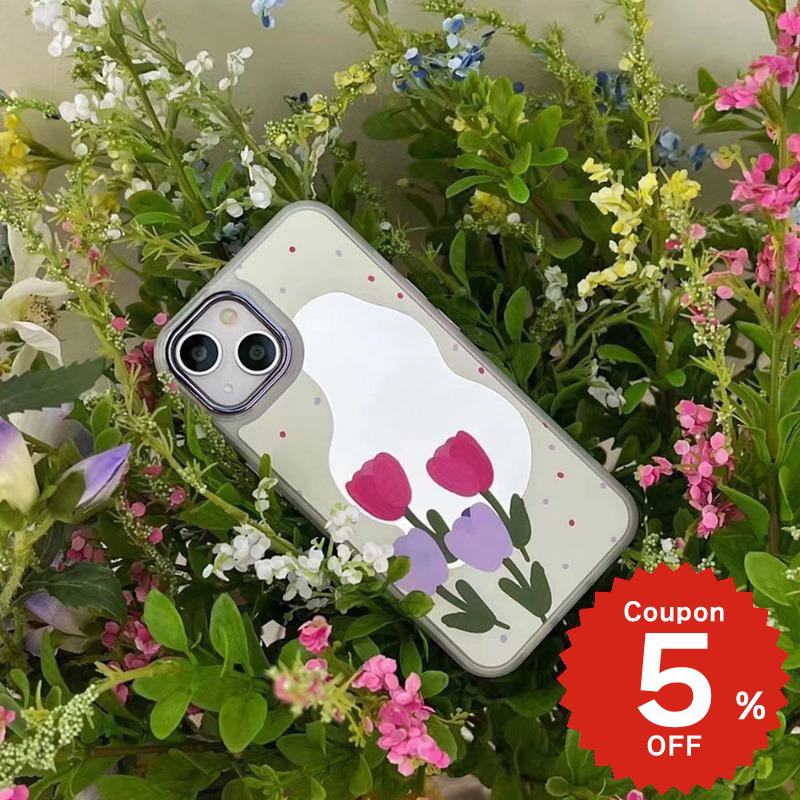 Rakuten - iphone14 ケース 韓国 かわいい 花 iphone13 ケース iphone14pro iphone13 pro iphone12 mini ケース iphone11 アイフォン iPhone ケース iphonese ケース 韓国 おしゃれ TPU チューリップ ドットミラー 鏡 おしゃれ かわいい レディース