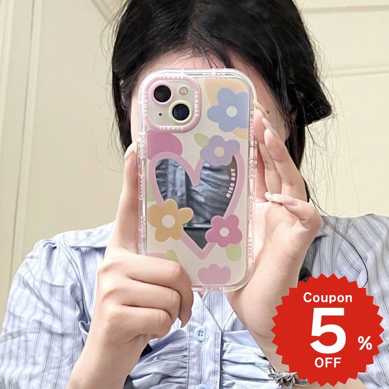 樂天商城 - iphone14 ケース 韓国 かわいい 花 iphone13 ケース iphone14pro iphone13 pro iphone12 mini ケース iphone11 アイフォン iPhone ケース iphonese ケース 韓国 かわいい おしゃれ TPU ハート ミラー 鏡 フラワー 女子