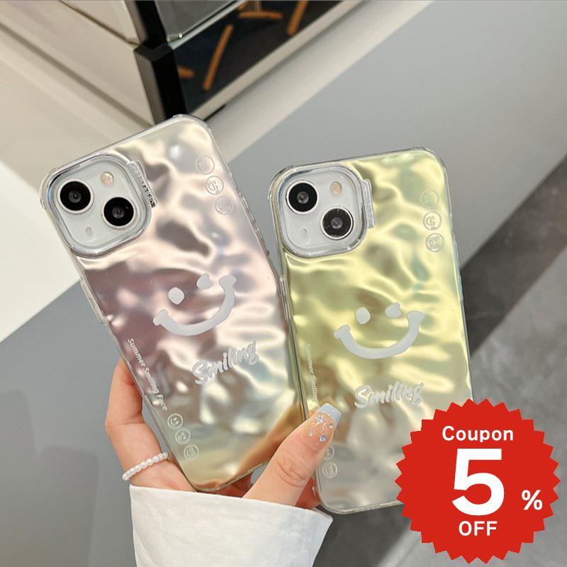 Rakuten - iphone14 ケース 韓国 かわいい iphone13 ケース iphone14pro iphone13 pro iphone12 mini ケース iphone11 アイフォン iPhone ケース iphonese ケース かわいい おしゃれ TPU オーロラ クラフト調 スマイル ニコちゃん レディース