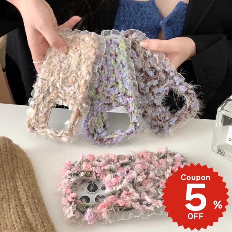 樂天商城 - iphone15 ケース かわいい 韓国 iphone14 ケース iPhone13 ケース iPhonese ケース iPhone ケース iphone12 ケース おしゃれ ポリエステル 毛糸 フリル もこもこ レディース 大人 女子 ペア