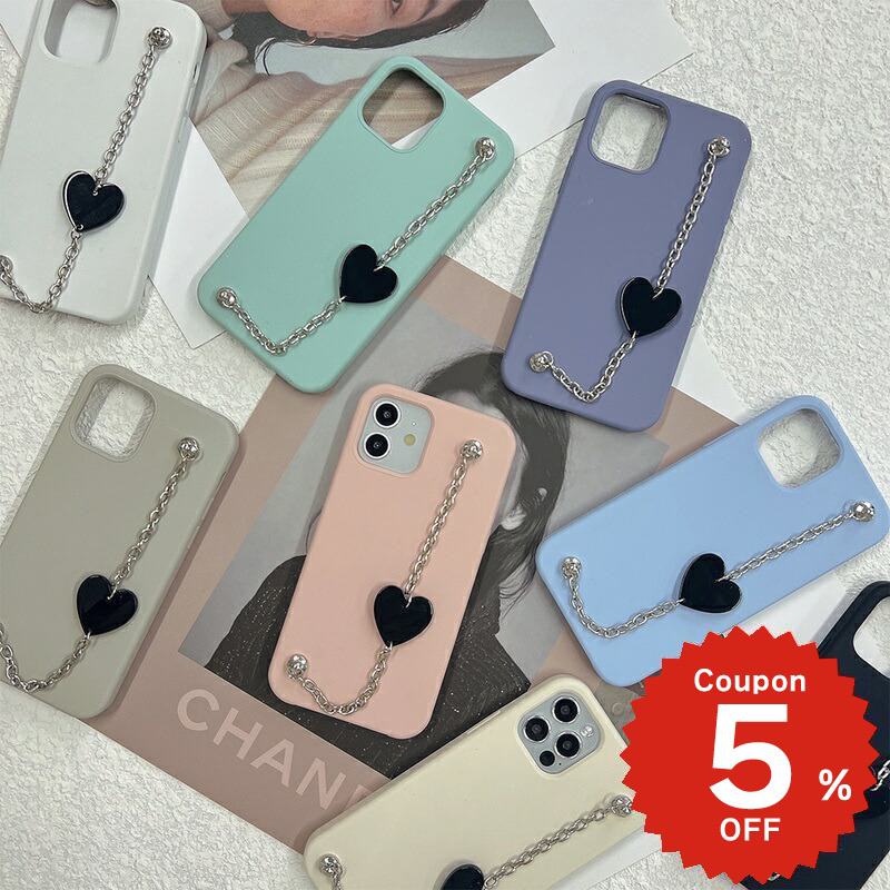 Rakuten - iphone17 ケース かわいい 韓国 ハート シリコン チェーン iphone16 pro ケース iphone15 ケース iphone14 ケース iPhone13 ケース iPhonese ケース iPhone ケース iphone12 ケース おしゃれ ブラック レディース