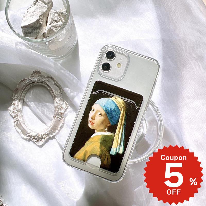 Rakuten - iphone15 ケース かわいい 韓国 カード iphone14 ケース iPhone13 ケース iPhonese ケース iPhone ケース iphone12 ケース おしゃれ TPU クリア 透明 IC カード収納 絵画 名画 フェルメール 真珠の耳飾りの少女