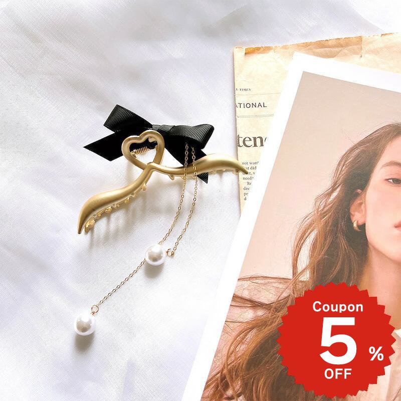 乐天商城 - ヘアアクセサリー ヘアクリップ 韓国 バンスクリップ 小さめ しっかり ヘアアクセ 髪留め 挟む 簡単 ヘアアレンジ レディース 大人 女子 大きめ ハート リボン パール チャーム
