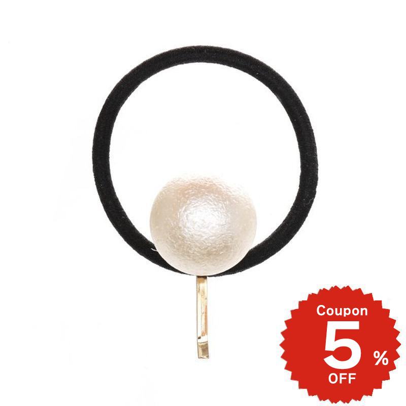 サークル ラウンド パール 小さめ ビジュー キラキラ ゴールド シンプル お洒落 ポニーフック ポニー ヘアアクセサリー ヘアゴム